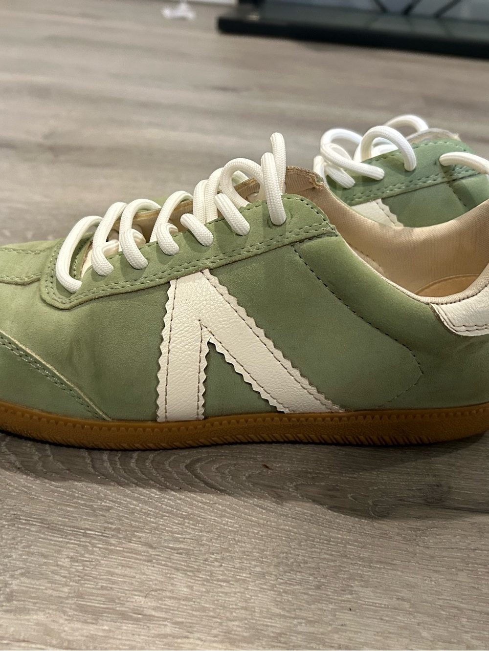 MIA Low-Top Sneaker in Sage Green and White